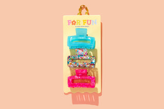 For Fun - Colorful Confetti Claw Clip Trio