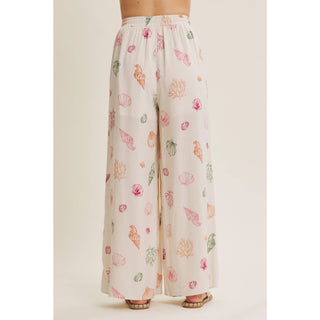 CAREFREE SPIRIT OF SUMMER SEASHELL WIDE-LEG PANTS