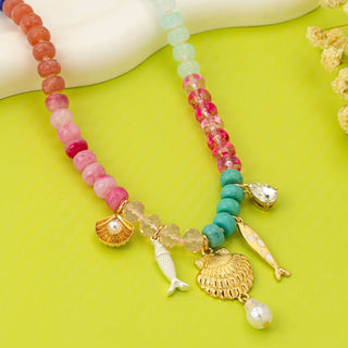 Nautical Multi-Color Beaded Charm Necklace