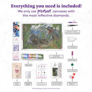 Diamond Art Dinosaur Battle