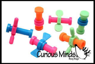 Pencil Topper Nuts and Bolts  - Spinning Hand Fidget
