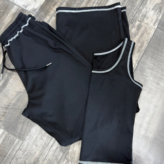 Scoop Neck Tank Top and Drawstring Pants Set