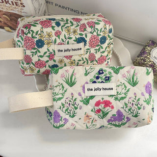 Floral Wristlet Cosmetic Bag