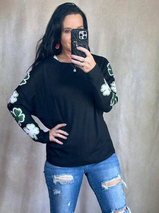 Sequin Shamrock Top
