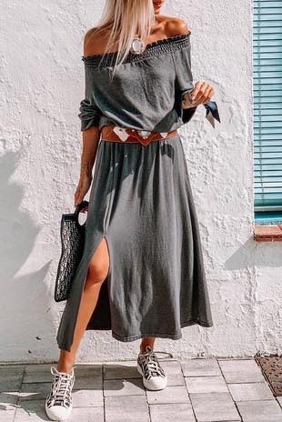 Gret Tshirt Off Shoulder Dress