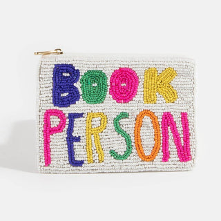 Book Person Colorful Beaded Coin Purse