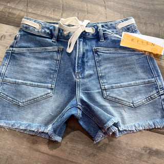 Risen Slouchy Eyelet String Shorts