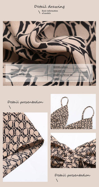 Hanging strap printed dress
