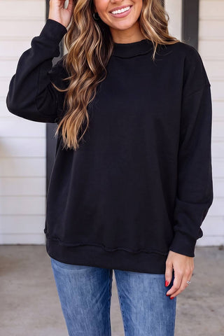 Reversible Mock Neck Oversized Sweatshirt