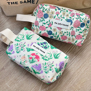 Floral Wristlet Cosmetic Bag