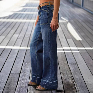 Vintage Washed High-Waist Wide Leg Jeans