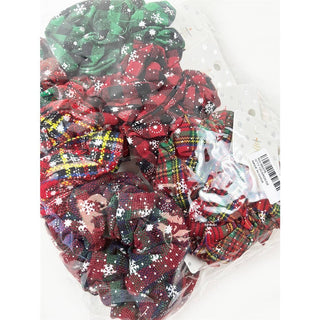 2 Pc Christmas Plaid Snowflake Detailed Scrunchies