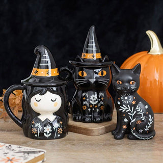 Frightful Folk Black Cat Halloween Ornament