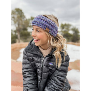 C.C Four Tone Ribbed Knit Ponytail Headband