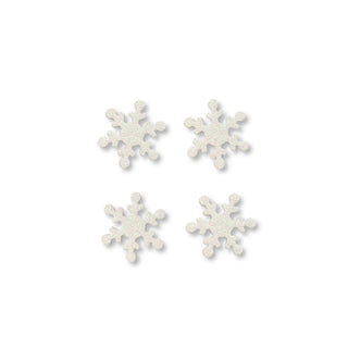 Snowflake Magnets S/4 White Glitter, Winter Decor