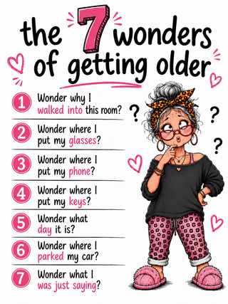The 7 Wonders.. Funny Kitchen Towel | Friend Age Gift