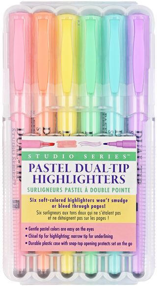 Studio Series Dual-Tip Pastel Highlighters (Set of 6)