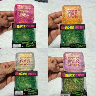Glow In The Dark Glitter Squish Cube