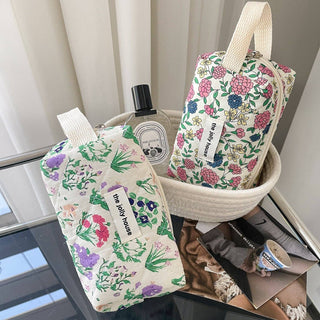 Floral Wristlet Cosmetic Bag