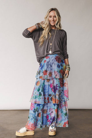 Twisted Harmony Top - Charcoal Brown