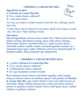 Cherries & Cream Dip Mix