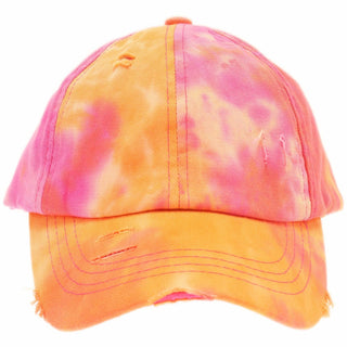 Tie Dye Criss-Cross High Ponytail CC Ball Cap BT791