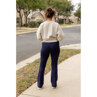 The Mila - NAVY Bootcut Leggings with Pockets