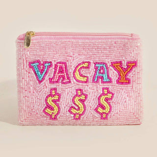 Vacay Money Seed Beaded Coin Purse