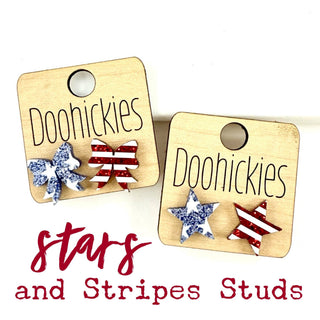 Stars and Stripes Acryic Studs Collection - Patriotic Earrings
