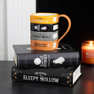 The Haunted Library Book Stack Halloween Mug