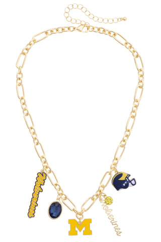 Michigan Wolverines Gameday Charm Necklace