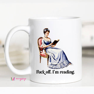 Fuck Off I'm Reading Coffee Mug, Book Lover Mug, Bookstore