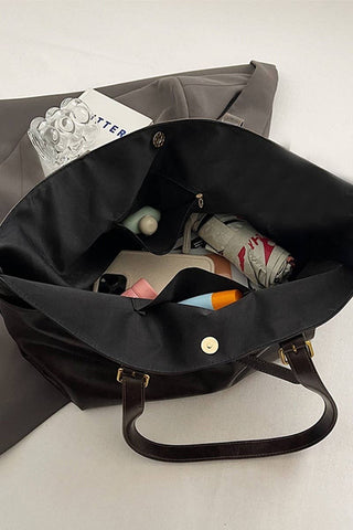 Vintage Distressed Buckled Tote Bag