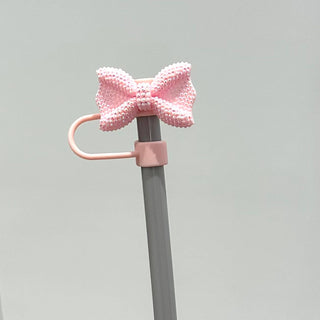 Straw Cover Acrylic Bow Coquette Baby Pink 10mm