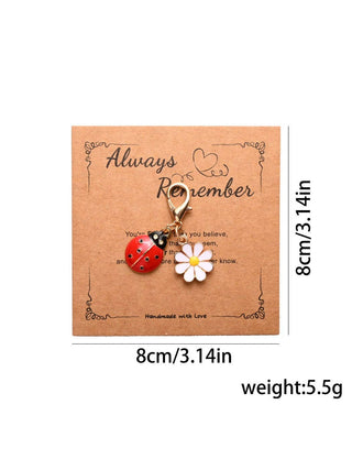 Taphug - Always Remember With Ladybug Daisy Charm Keychain