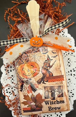 Halloween Witches Brew Apple Cider with Wood Spoon