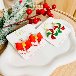 Red Bow Santa Clause Earrings | Christmas Earrings | Christm