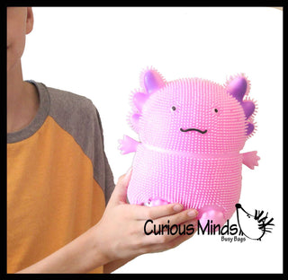 Jumbo 8" Axolotl Puffer Air- Filled Squeeze Stress Balls -