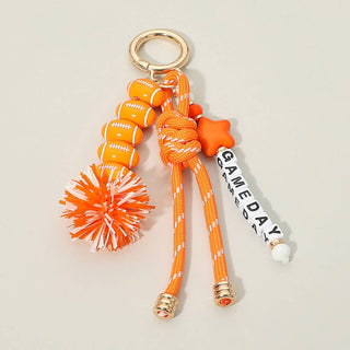 GAMEDAY Star Football Tinsel Pom Knot Tassel Keychain  Bag Charm