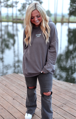 Slow Down - (Charcoal) Oversized Hoodie