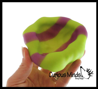 Striped Sand Filled Stress Ball - Moldable Ball with Granu