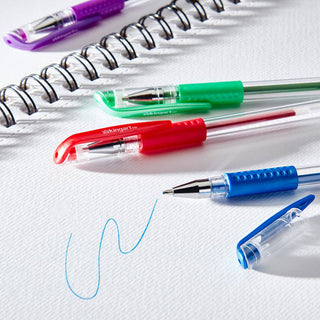 Gel Pens - Comfort Grip - 12 Glitter Colors
