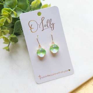 Lime Green Stone Earrings