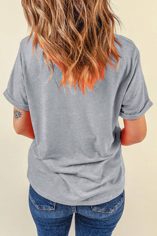 Casual Plain Crew Neck Tee