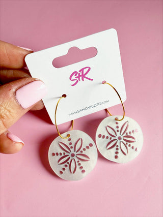 Sand Dollar on a Hoop Earring