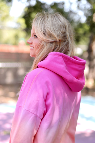 How Lucky Are We - Oversized Hoodie (Dip Dye Pink)