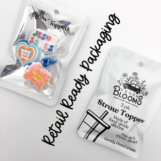 Straw Topper 3 pack - Jesus Saves, Gods Image, Christian 