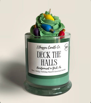 Christmas Lights Holiday Themed Dessert Soy Candle, 12oz.