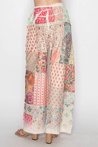 Lined Floral Patch Pant