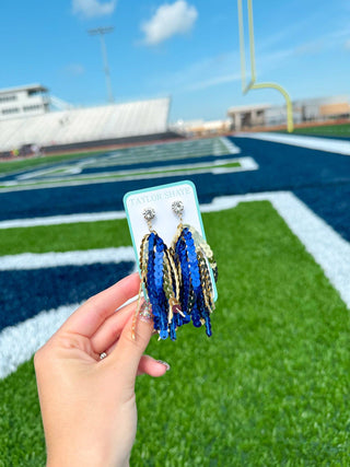 Blue/Gold Sequin Tassels